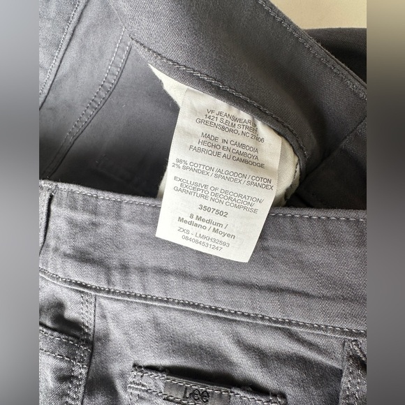 Lee Lower On The Waist Gray Mid Rise Stretch Casual Jean Style Pants Women’s 8 - Picture 4 of 8